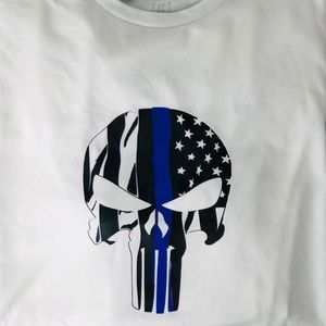 Back The Blue Skull/US Flag W/Patriots Definition
